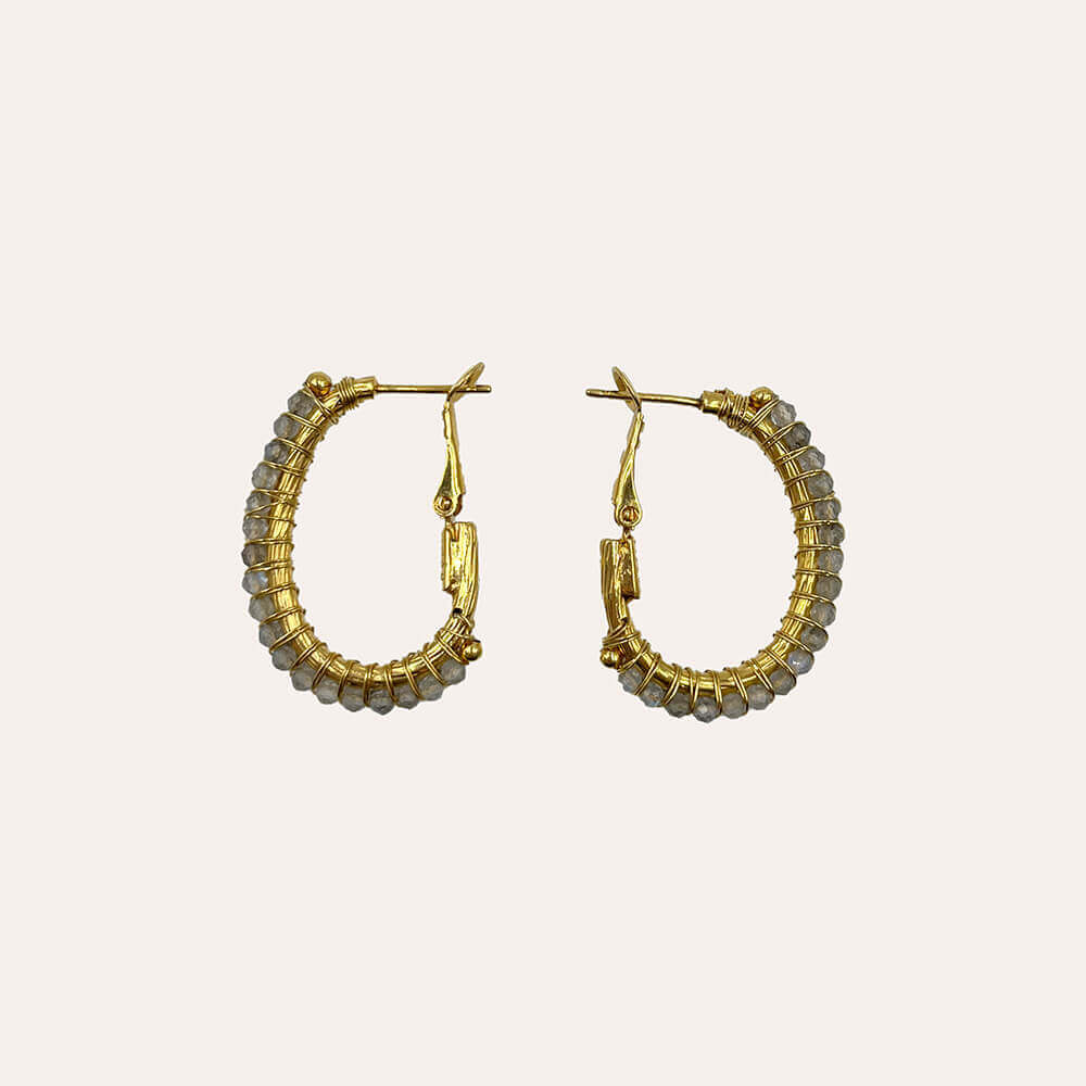 Gas Bijoux pendientes lyre Labradorita